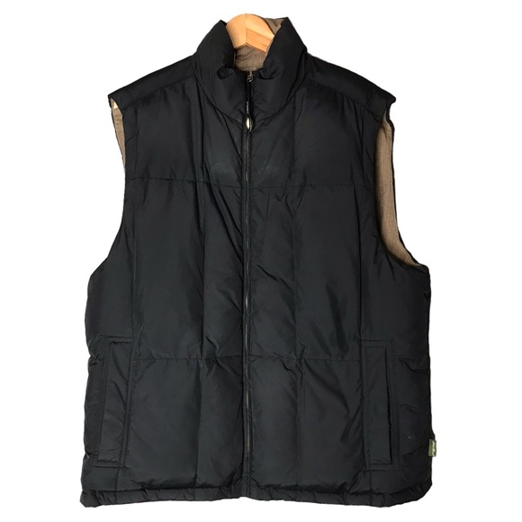 Eddie Bauer Down Vest Jacket Reversible Striped Pattern Warm Coat Men's Large - Picture 2 of 12